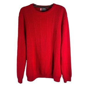 Chaps Ralph Lauren Sweater Red Women's Size M Oversized Preppy